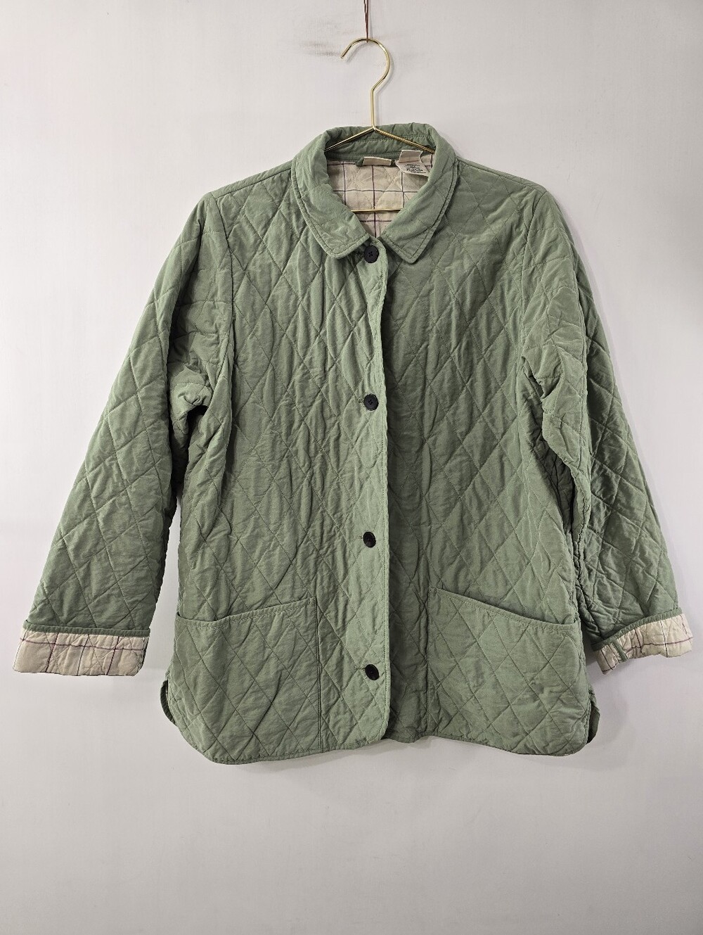 LL Bean Barn Jacket Microfiber Vintage VTG 90s Y2k Chore Coat Button Front L